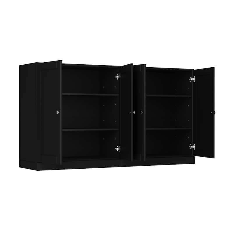 Palace Imports 100% Solid Wood 64" Sideboard with Raised Panel Doors & Adjustable Shelves