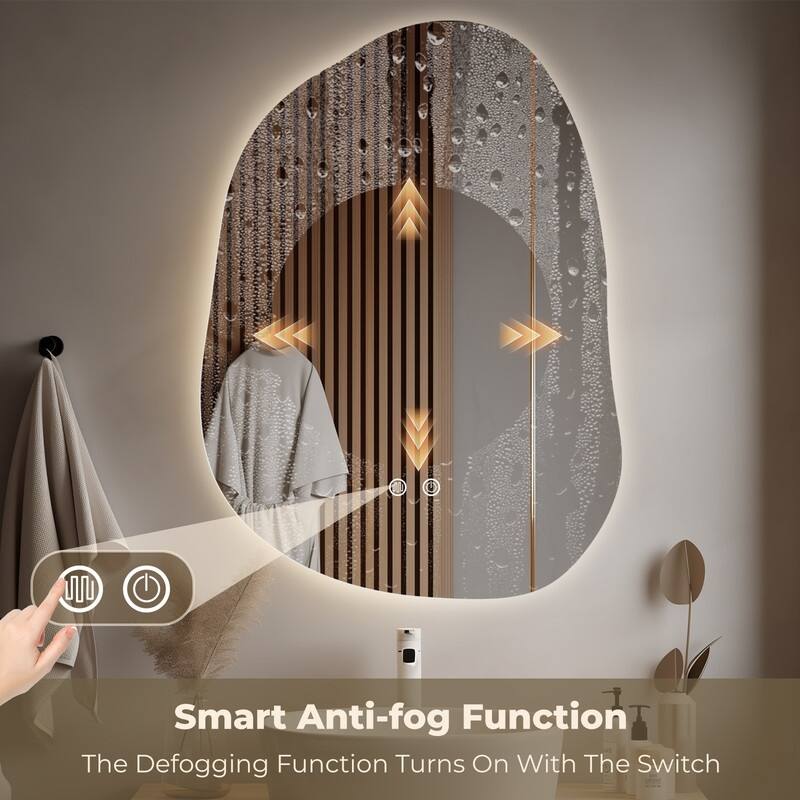 Wallbeyond 3-Tone Modern Style Frameless Rectangular LED Wall Mirror