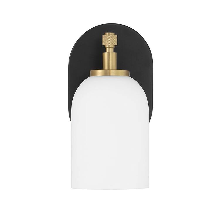 Craftmade 60301 Council 9" Tall Wall Sconce - Flat Black / Satin Brass