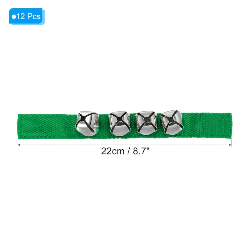 12pcs Wrist Bells, Jingle Bells Ankle Percussion Instruments - Green