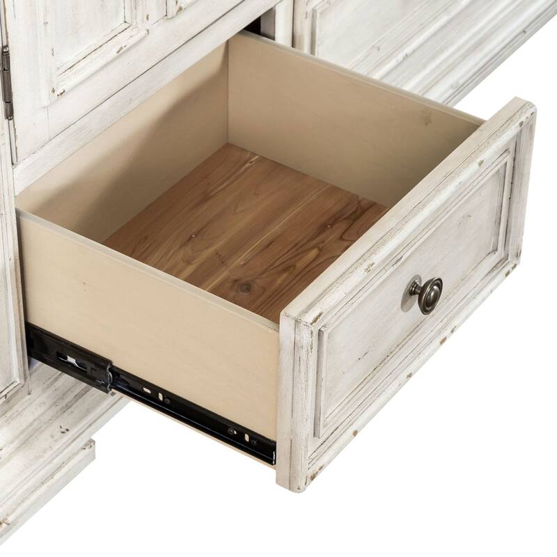 Big Valley Whitestone Distressed 2 Door 6 Drawer Dresser