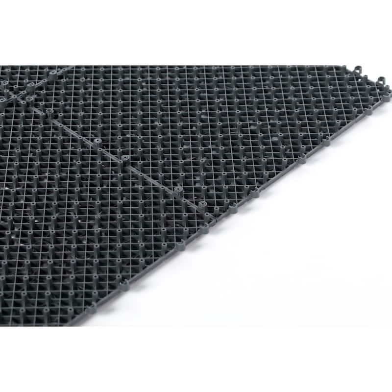 Interlocking Cobbled Stone Look Garden Pathway Tiles, Decorative Floor Grass Pavers Anti- Slip Mat, 5 pack
