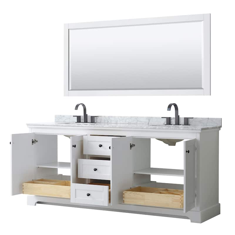Wyndham Collection Avery 80" Free Standing Double Basin Vanity Set