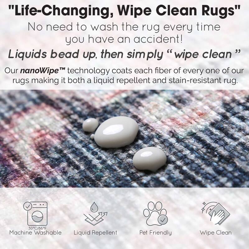 The Rug Collective Distressed Vintage Kendra Ash Machine Washable Area