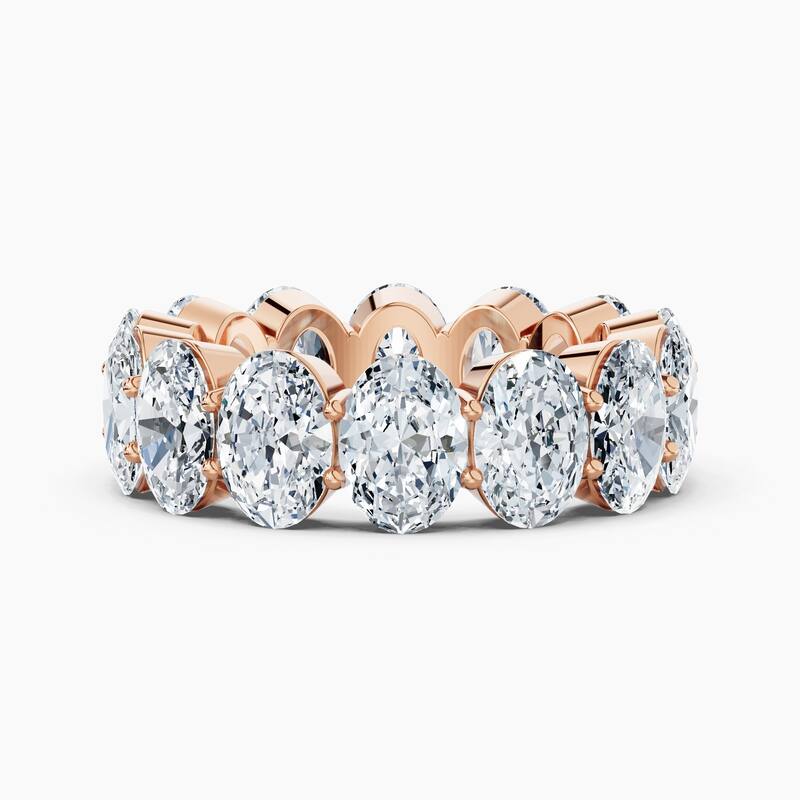 Auriya 14k Gold Oval North-South Lab Grown Diamond Eternity Band 2.40 - 10.50 ct. tw. (F-G, VS) - 10.50 ct. wt. - 4.5 - Rose