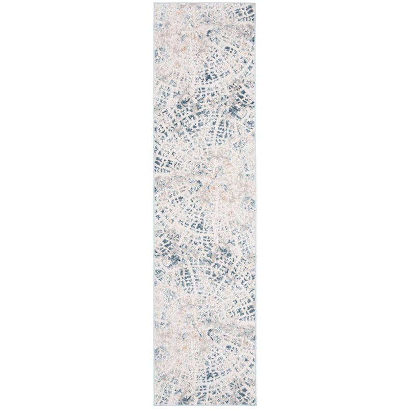 SAFAVIEH Vogue Mittie Modern Abstract Rug - 2' x 8' Runner - Ivory/Teal