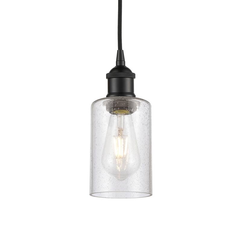 Innovations Lighting 616-1P-10-4 Clymer Pendant Clymer 4" Wide Mini - Matte Black / Seedy