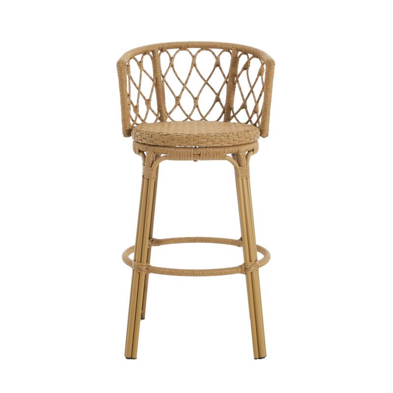 Solstice Outdoor Wicker Barstools by Christopher Knight Home