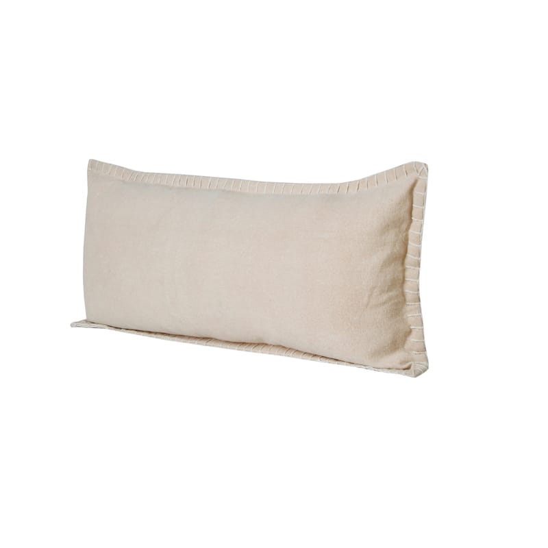 Sevita Guapo Casual Solid Stitched Edge Cotton Throw Pillow