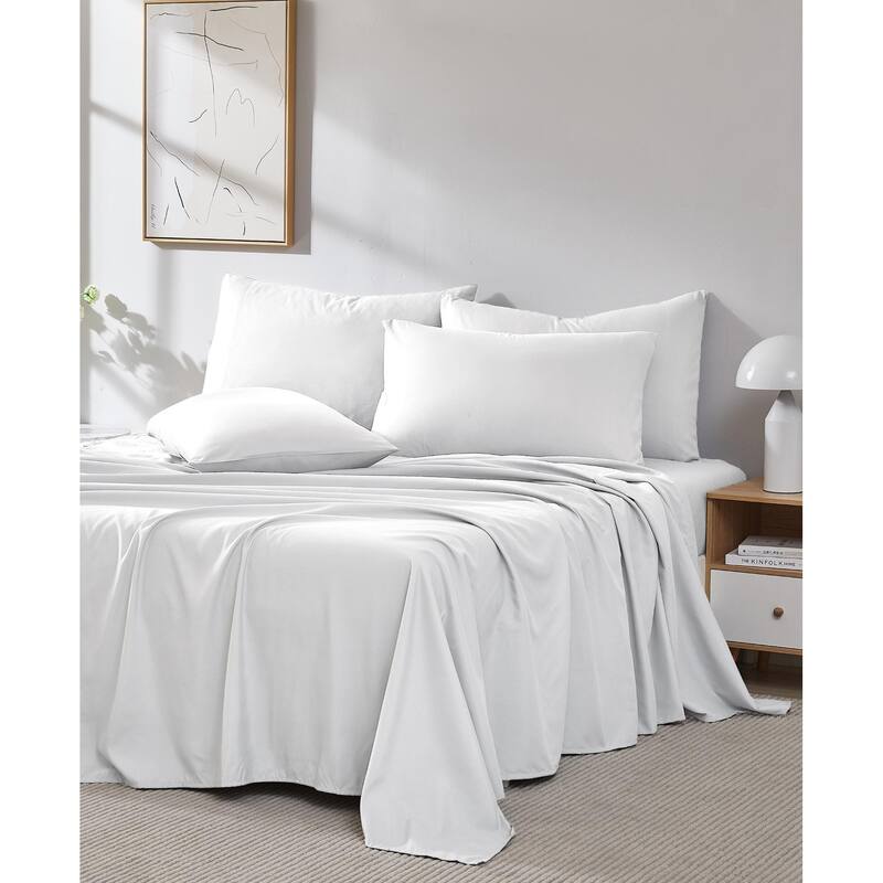 Vilano 6-piece Ultra Soft Extra Deep Pocket Bed Sheet Set - Bright White - King