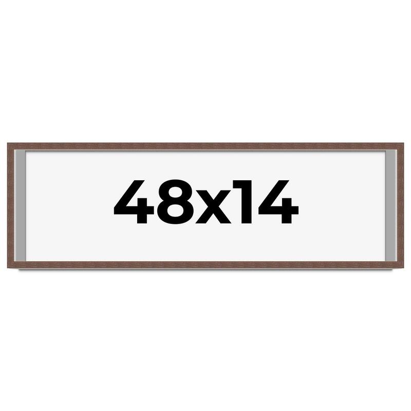 48x14 Shadow Box Frame Brown | 1.125 inches Deep Real Wood Rustic