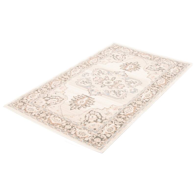 ECARPETGALLERY Machine Woven Myra Ivory Area Rug
