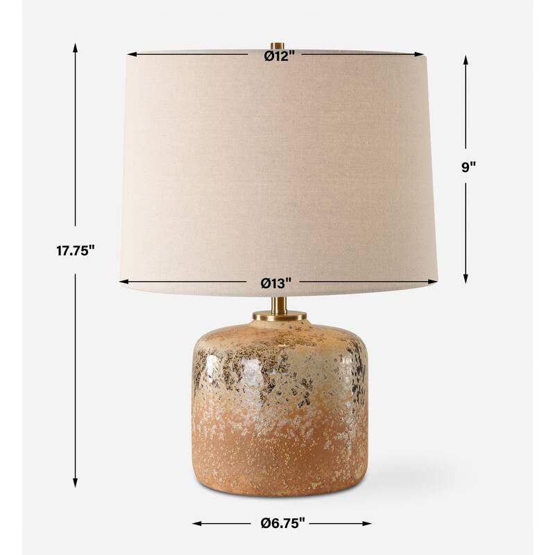 Uttermost Canyon Textured Table Lamp - 17.75" H X 13" W X 13" D