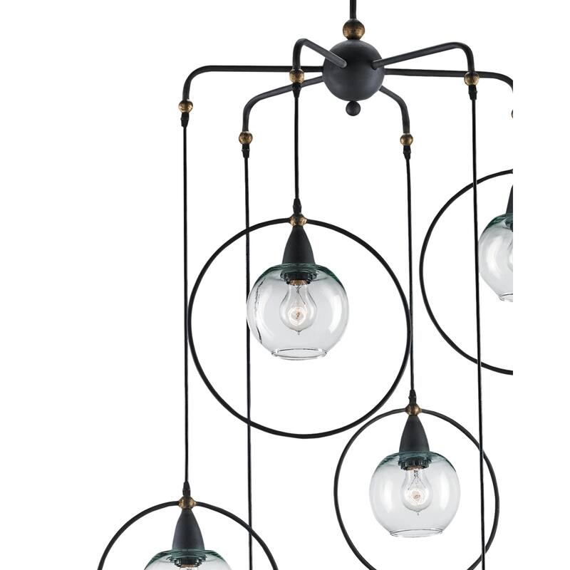 Currey & Company Moorsgate Black Multi-Pendant - 69"h x 36"dia