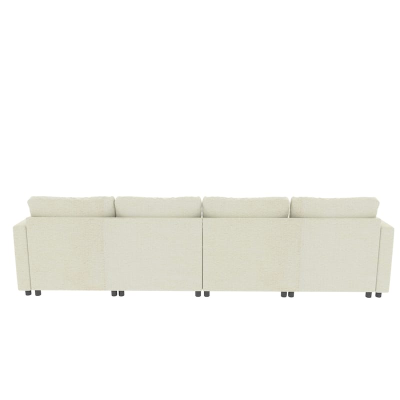 123" U-Shape Modular Sectional Couch with Storage Function, Ottoman
