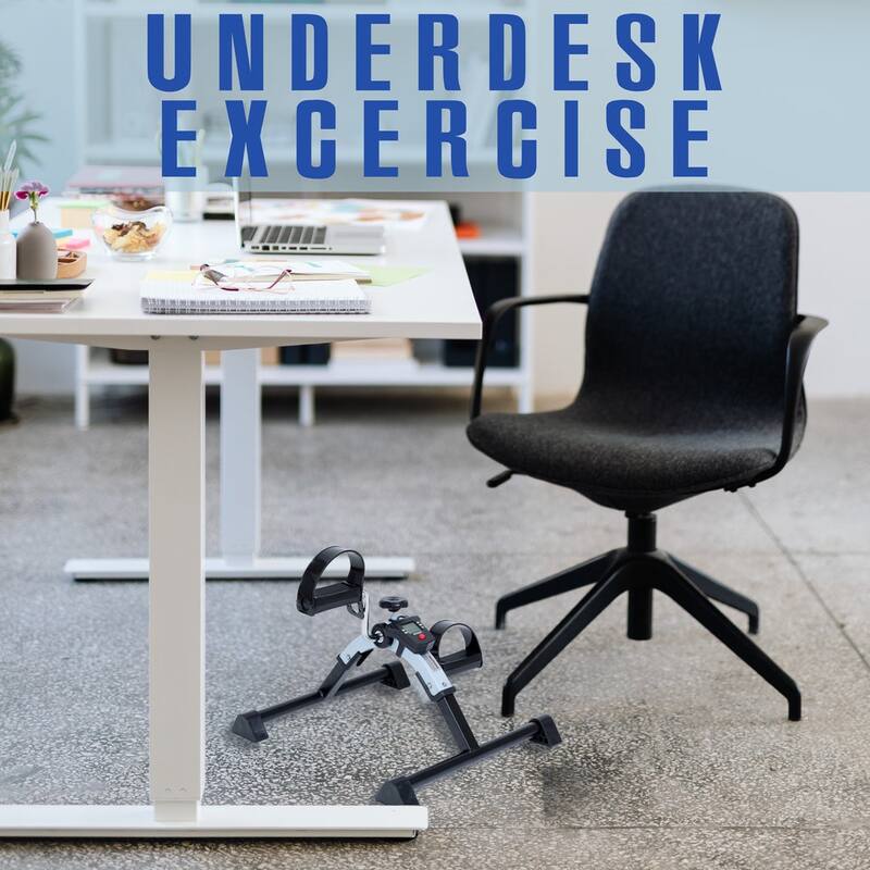 iLiving Under Desk Folding Bike Pedal Exerciser with Electronic Display, Portable and Easy-to-Use with LCD Screen