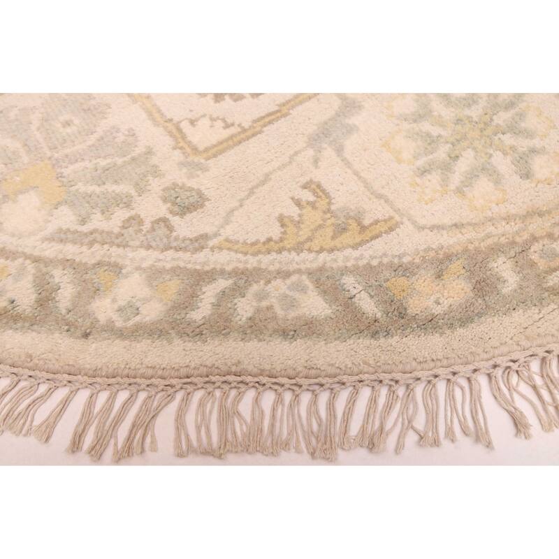 ECARPETGALLERY Hand-knotted Royal Oushak Cream Wool Rug - 8'0 x 7'11