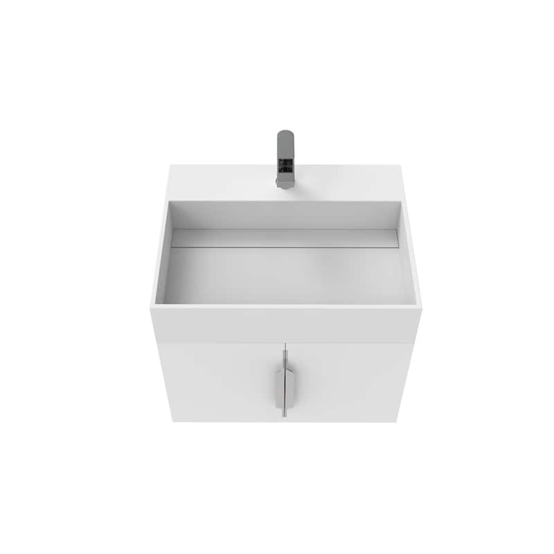 Amazon 24" Wall Mounted Bathroom Vanity Set w/ White Top