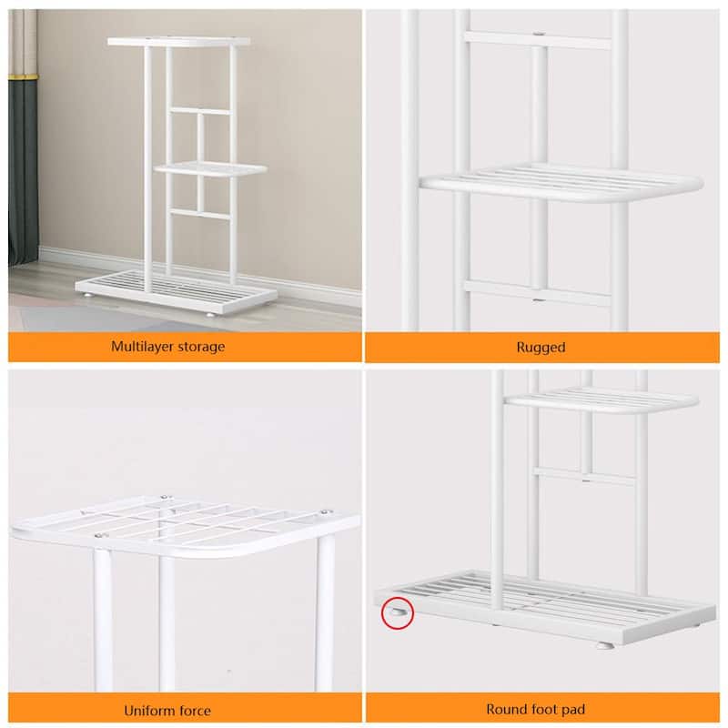 4 Tier Plant Stand Indoor Metal Flower Pot Holder Shelf