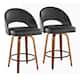 Option Black Faux Leather/Walnut