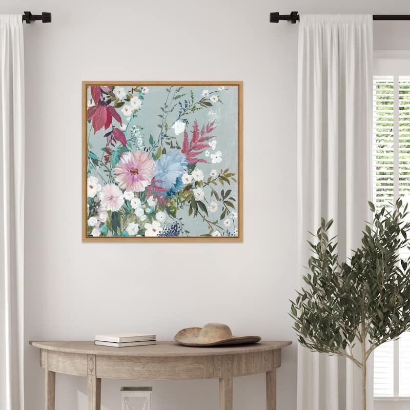 Floral Symphony in Soft Hues by PI Studio Framed Canvas Wall Art Print