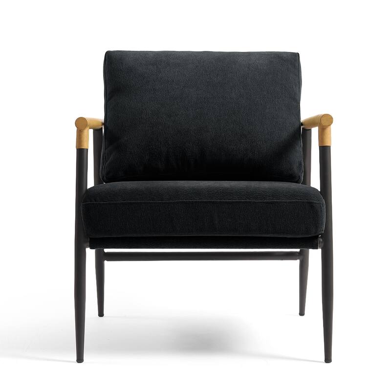 Madison 27'' W Vegan Leather/ Chenille Accent Chair set of 2