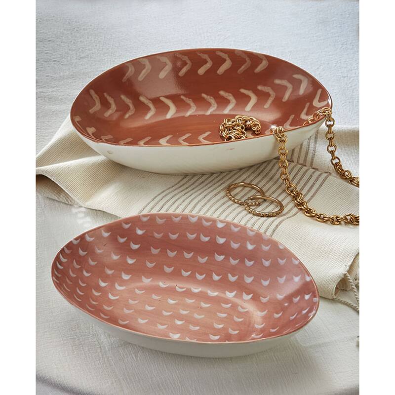 Endls Summer Blush Ceramic Serving Bowl Small 20oz Dishwasher Safe 2.1in H x 9.25in L x 6.7in W Perfect for Summer Decor