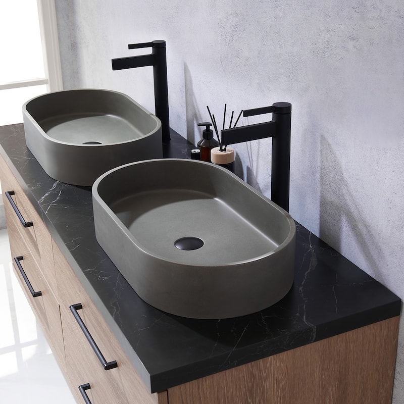 Trento Bath Vanity with Sintered Stone Top with Concrete Sink (O)