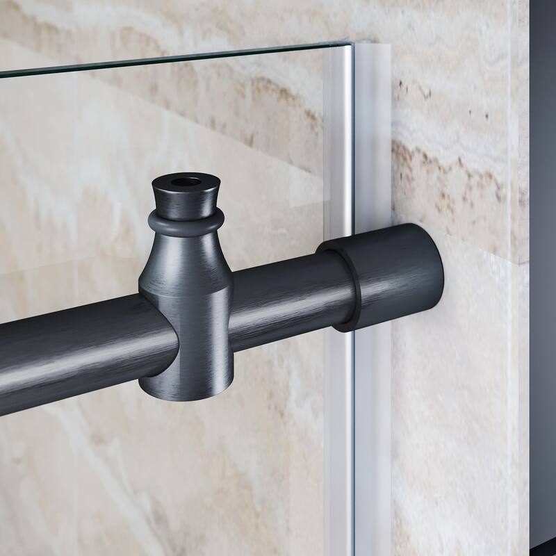 Elegant Frameless Sliding Shower Doors in Black Finish