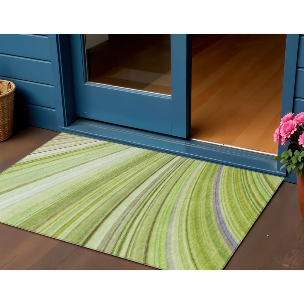 HomeRoots Abstract Transitional Rectangle Outdoor Rug