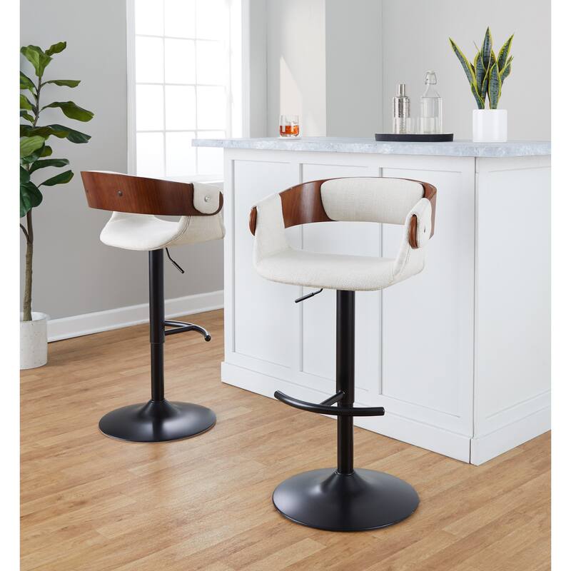 Carson Carrington Gavle Adjustable Bar Stool with Rounded T Footrest (Set of 2)