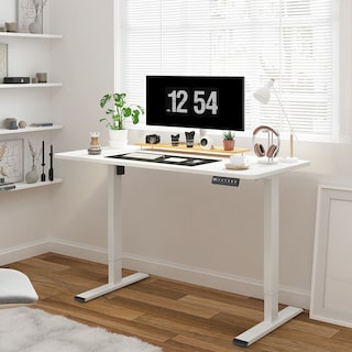FLEXISPOT 55 x 28 Home Office Standing Desk  Electric Height Adjustable Desk with LED Memory Control