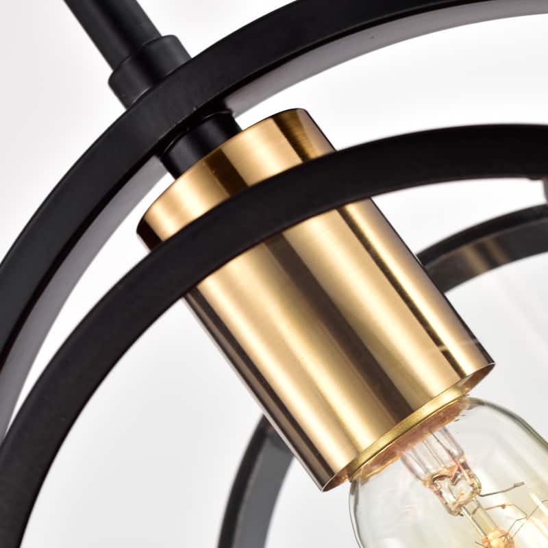 1-light Textured Black/ Burnished Brass Hanging Pendant