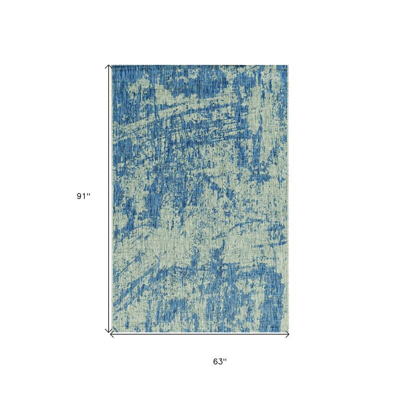 HomeRoots Abstract Contemporary Rectangle Outdoor Rug