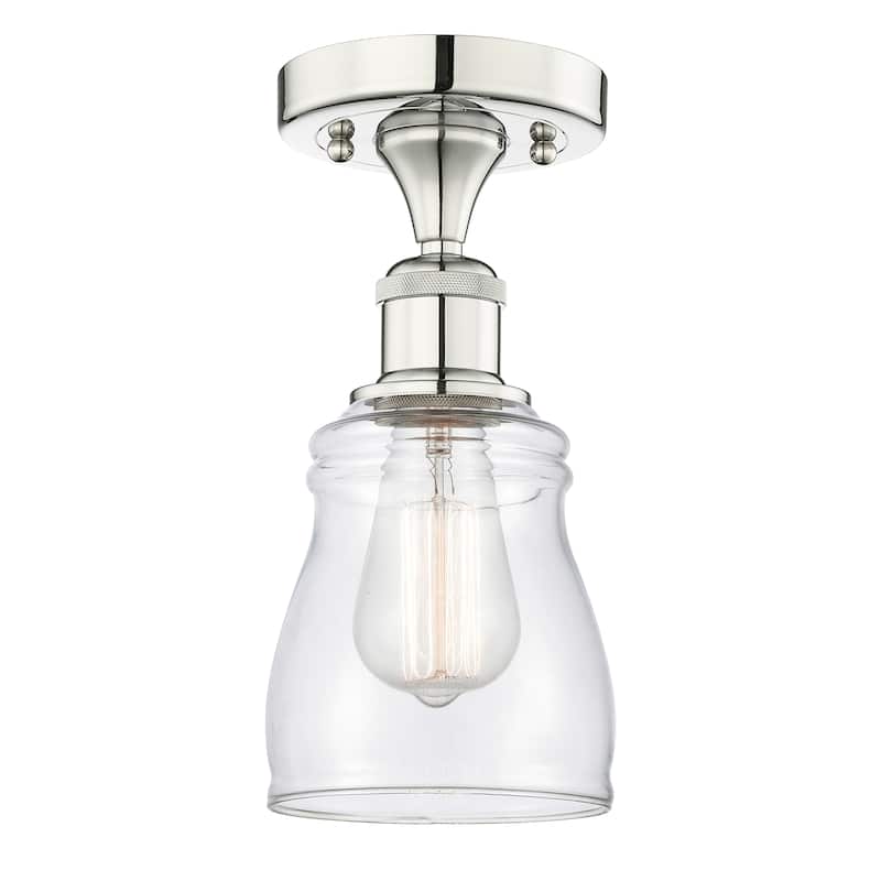 Innovations Lighting Ellery - 1 Light 5" Semi-Flush Mount - Clear/Polished Nickel