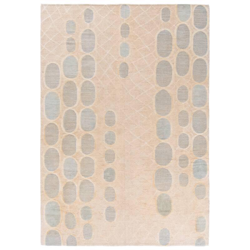 SAFAVIEH Hand-knotted Santa Fe Ozgenur Modern Wool Rug - 8' x 10' - Beige/Slate Grey