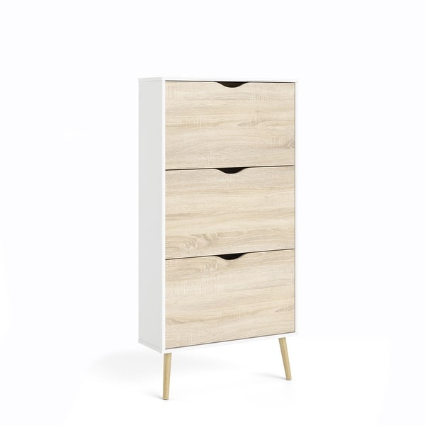 Shop Carson Carrington Hjo 3 Drawer Shoe Cabinet On Sale Overstock 20931422 White Oak Structure