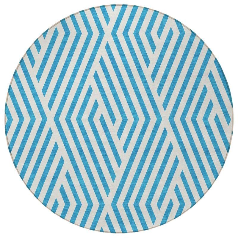 Lava Abstract Shapes Weather Resistant Blended Style Outdoor Rug