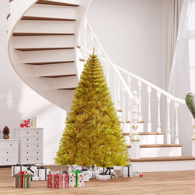 HOMCOM 6' Artificial Gold Christmas Tree with Stand