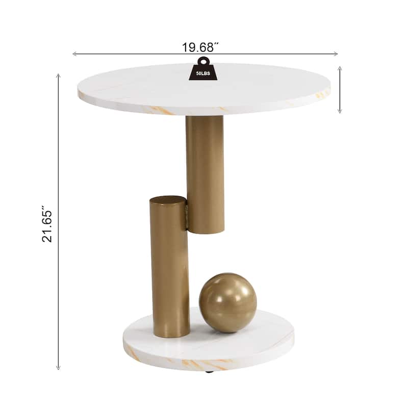Modern Nesting Golden Coffee Table Set of 2