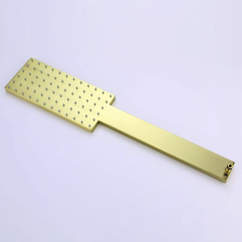9.84" x 4.33" Rectangle Rainfall Thermostatic Wall Mount Brushed Gold Showerheads Shower Set - 9.84 " x 4.33 "