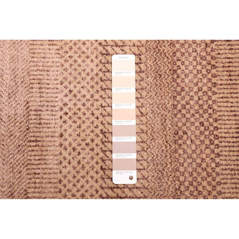 ECARPETGALLERY Hand-knotted Finest Silk Shadow Tan Viscose, Wool Rug - 6'0 x 9'0