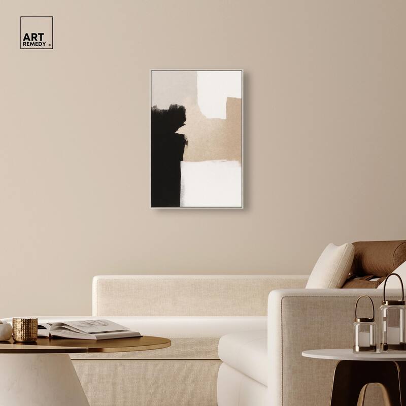 Beige and Black I Canvas by Art Remedy
