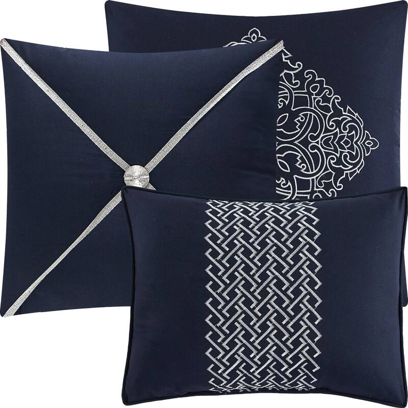 Nanshing Lacy 7 Piece Damask Embroidery Comforter Set
