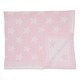 preview thumbnail 1 of 4, Knit Star Baby Blanket Pink/White