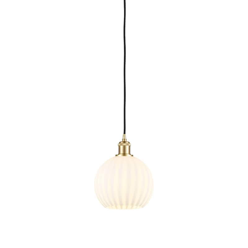 Innovations Lighting 516-1P-10-8 White Venetian Pendant White Venetian - Satin Gold