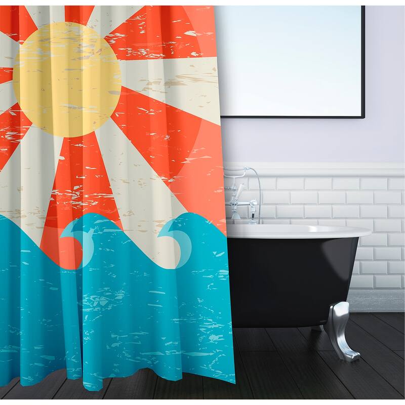 Sunbeams Geometric Print Shower Curtain