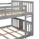 preview thumbnail 11 of 12, Elegant Full Over Full Bunk Bed with Built-in Ladder and Full-length Guardrail, Solid Construction, Space-saving, Grey