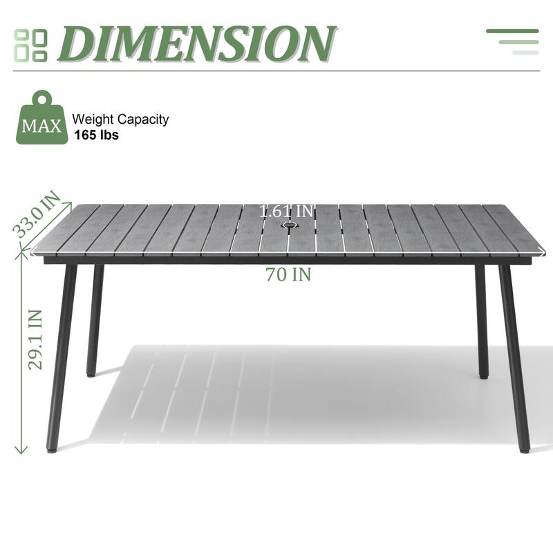 VredHom 7/9-Piece Outdoor Patio Dining Set with Stackable Chairs