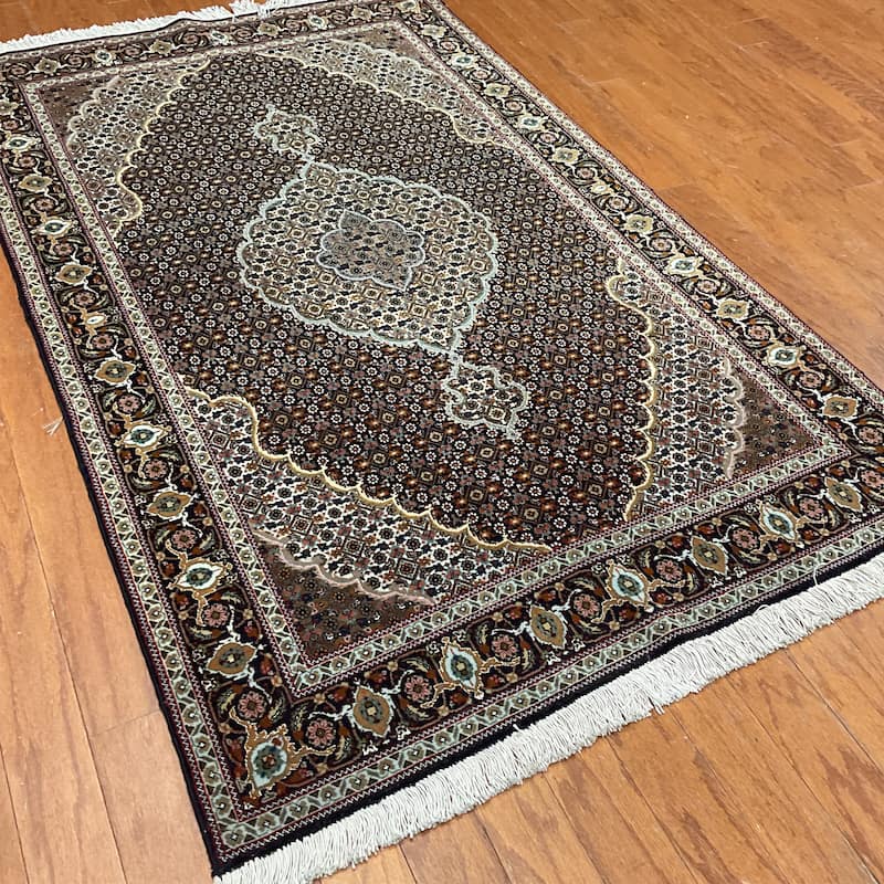 HERAT ORIENTAL Handmade Fine Tabriz Fish Wool Rug - 3'4" x 5'2"